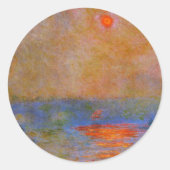 Wasserloo-Brücke, Sonnenlicht im Nebel, Runder Aufkleber (Vorderseite)