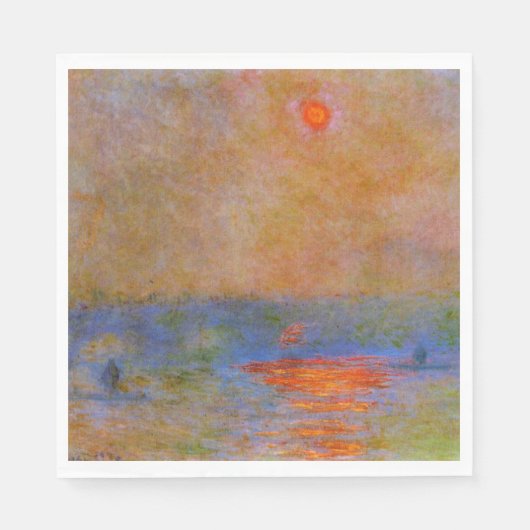 Wasserloo-Brücke, Sonnenlicht im Nebel, Serviette (Vorderseite)