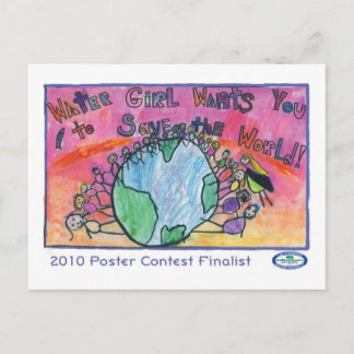 Wassermädchen Wasser Sie Postkarte