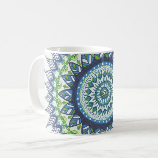 Wassermandala-Kaffee-Tasse Kaffeetasse (Vorderseite Links)