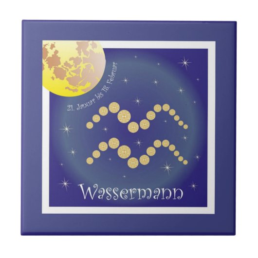 Wassermann 21. Januar bis 18. Februar Fotofliese Fliese (Vorderseite)