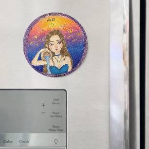 Wassermann Astrologie Mädchen im blauen Sternenhim Magnet