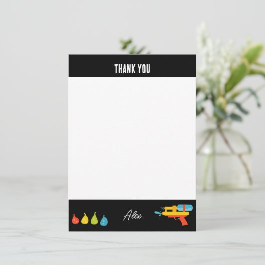 Wassermann & Balloons Sommerkids Dankeskarte (Stehend Vorderseite)