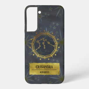 Wassermann Dark Zodiac Astrologie: Schwarz & Gold Samsung Galaxy Hülle