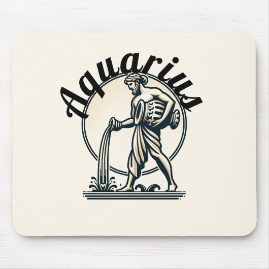 Wassermann der Wassermann Vintage Tierkreiszeichen Mousepad (Vorne)