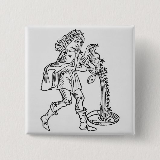 Wassermann (der Wasserträger) eine Illustration Button (Vorderseite)