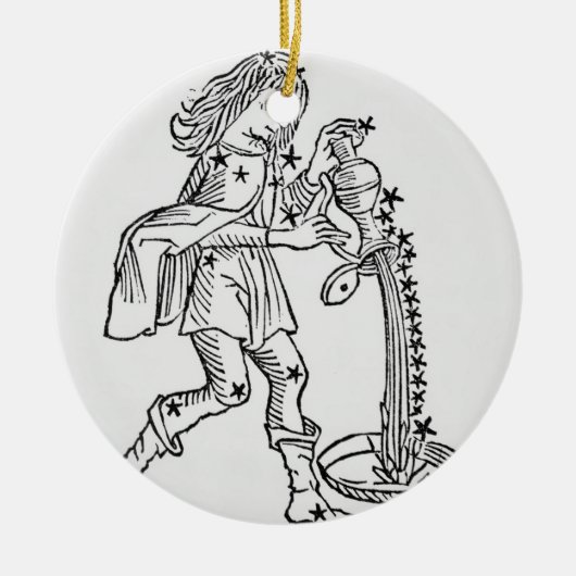 Wassermann (der Wasserträger) eine Illustration Keramikornament (Vorne)