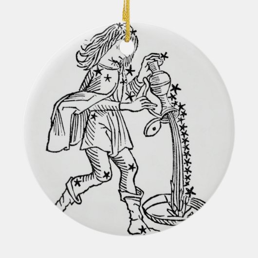 Wassermann (der Wasserträger) eine Illustration Keramikornament (Hinten)