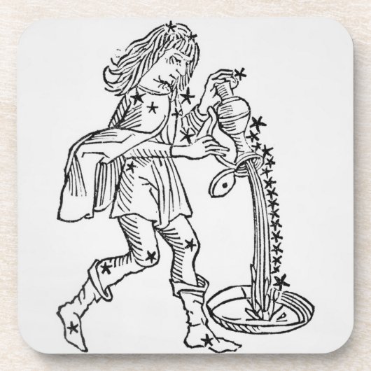 Wassermann (der Wasserträger) eine Illustration Untersetzer (Vorderseite)