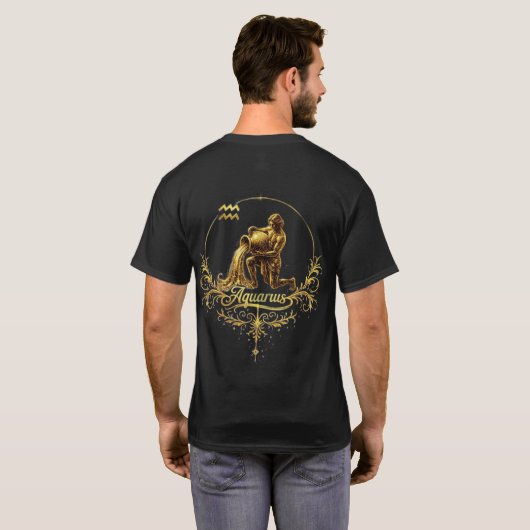 Wassermann Einzigartiges Sternzeichen, Sternzeiche T-Shirt (Schwarz voll)