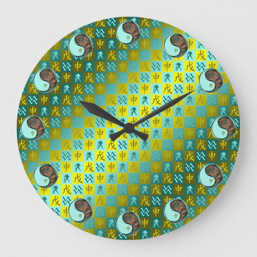 Wassermann & Erdaffe Große Wanduhr (Vorderseite)