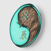 Wassermann & Erde-Drache Große Wanduhr (Winkel)