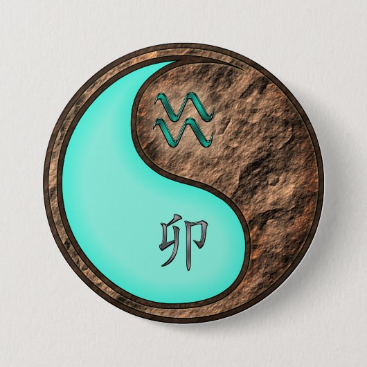 Wassermann & Erde-Hase Button (Vorderseite)