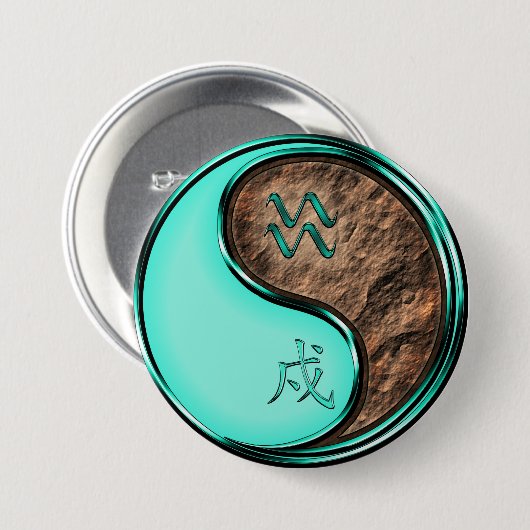 Wassermann & Erde Hund Button (Vorne & Hinten)