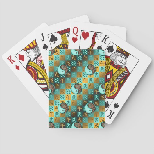 Wassermann & Erde Pferd Spielkarten (Rückseite)