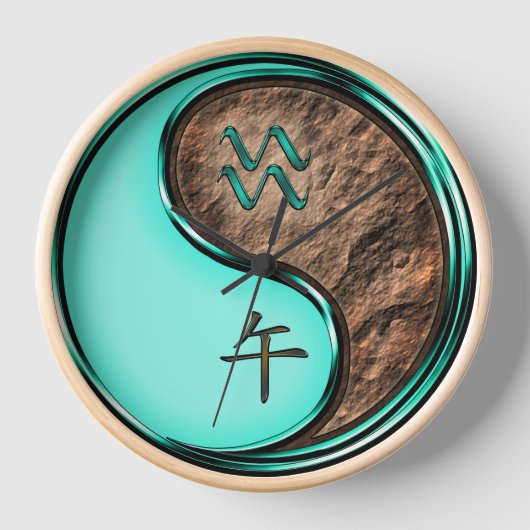 Wassermann & Erde Pferd Uhr (Vorderseite)