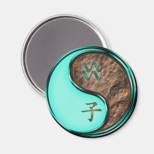 Wassermann & Erde Ratte Magnet (Vorderseite/Rückseite)