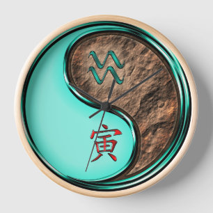 Wassermann & Erde Tiger Uhr