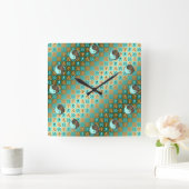 Wassermann & Erdratte Quadratische Wanduhr (Zuhause)