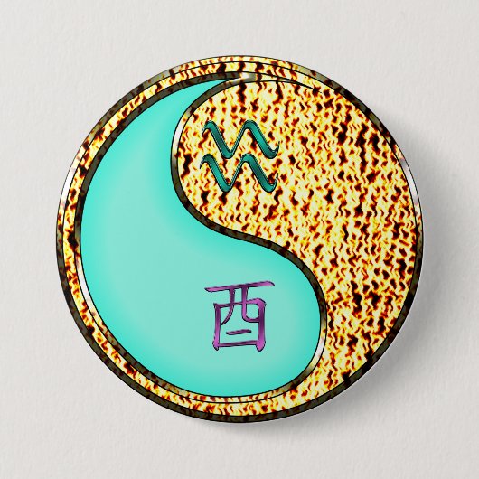 Wassermann & Feuer Hahn Button (Vorderseite)