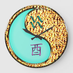 Wassermann & Feuer Hahn Große Wanduhr