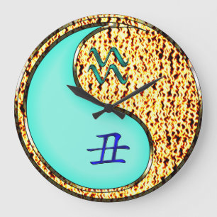 Wassermann & Feuer-Ochse Große Wanduhr