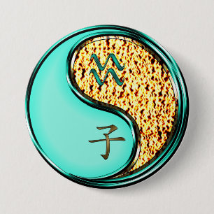 Wassermann & Feuer-Ratte Button