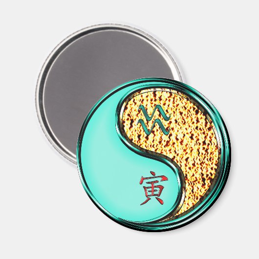 Wassermann & Feuer Tiger Magnet (Vorderseite/Rückseite)