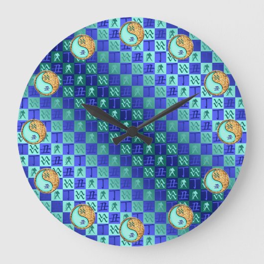 Wassermann & Feuerbüffel Große Wanduhr (Vorderseite)