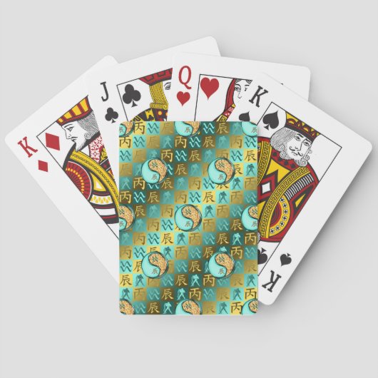 Wassermann & Feuerdrache Spielkarten (Rückseite)