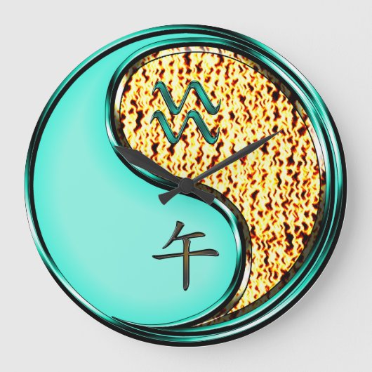 Wassermann & Feuerpferd Große Wanduhr (Vorderseite)
