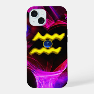 WASSERMANN GOLD STERNZEICHEN Blaue Violette Frakta iPhone 15 Hülle