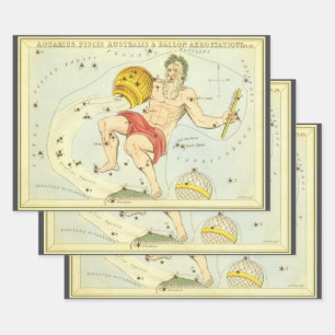 Wassermann, Historische Sternbilder, Urania's Spie Geschenkpapier Set