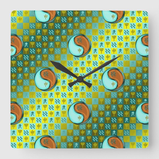 Wassermann & Holzaffe Quadratische Wanduhr (Vorderseite)