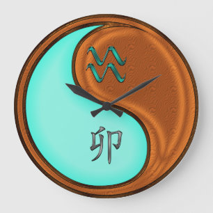 Wassermann & Holzkaninchen Große Wanduhr