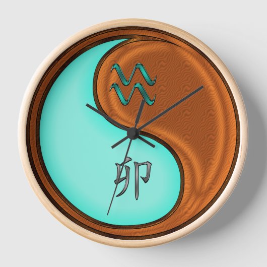 Wassermann & Holzkaninchen Uhr (Vorderseite)