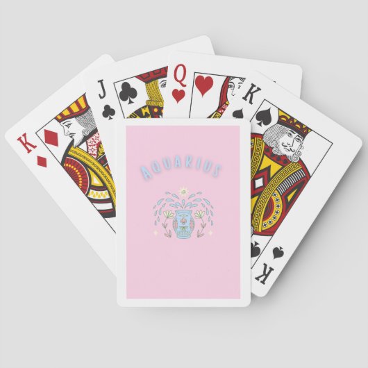 Wassermann in Rosa, Sternzeichen, Sternzeichen-Dru Spielkarten (Rückseite)