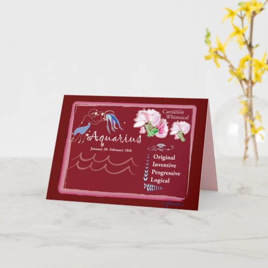 Wassermann-Januar-Gruß-Karte Karte (Gelbe Blume)