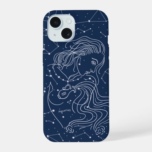 Wassermann Mädchen Sternzeichen iPhone 15 Hülle (Rückseite)