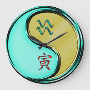 Wassermann & Metall-Tiger-Schlüsselanhänger Große Wanduhr
