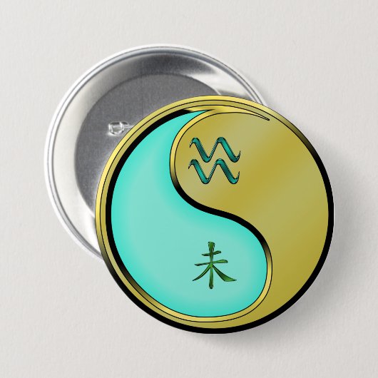 Wassermann & Metall Ziege Button (Vorne & Hinten)