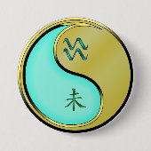 Wassermann & Metall Ziege Button (Vorderseite)