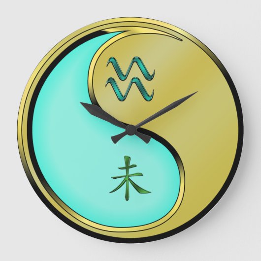 Wassermann & Metall Ziege Große Wanduhr (Vorderseite)