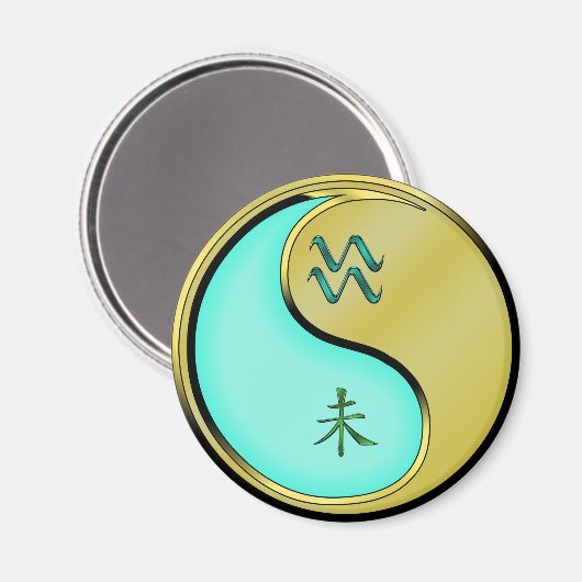 Wassermann & Metall Ziege Magnet (Vorderseite/Rückseite)