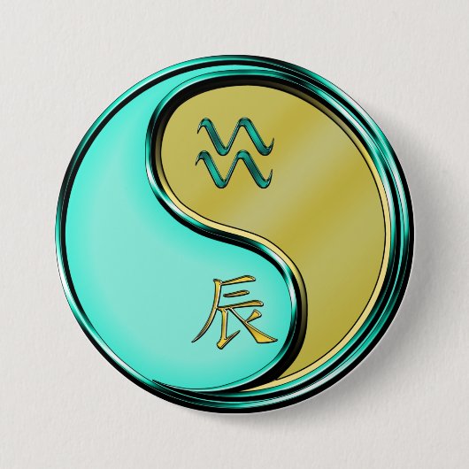Wassermann & Metalldrache Button (Vorderseite)