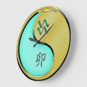 Wassermann & Metallener Hase Große Wanduhr (Winkel)