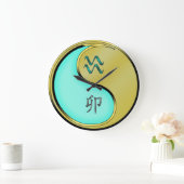 Wassermann & Metallener Hase Große Wanduhr (Zuhause)