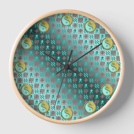 Wassermann & Metallener Hase Uhr (Vorderseite)