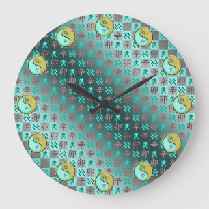 Wassermann & Metallhase Große Wanduhr