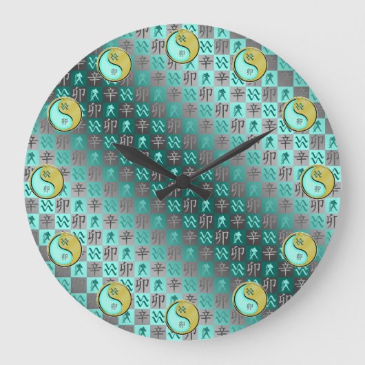 Wassermann & Metallhase Große Wanduhr (Vorderseite)